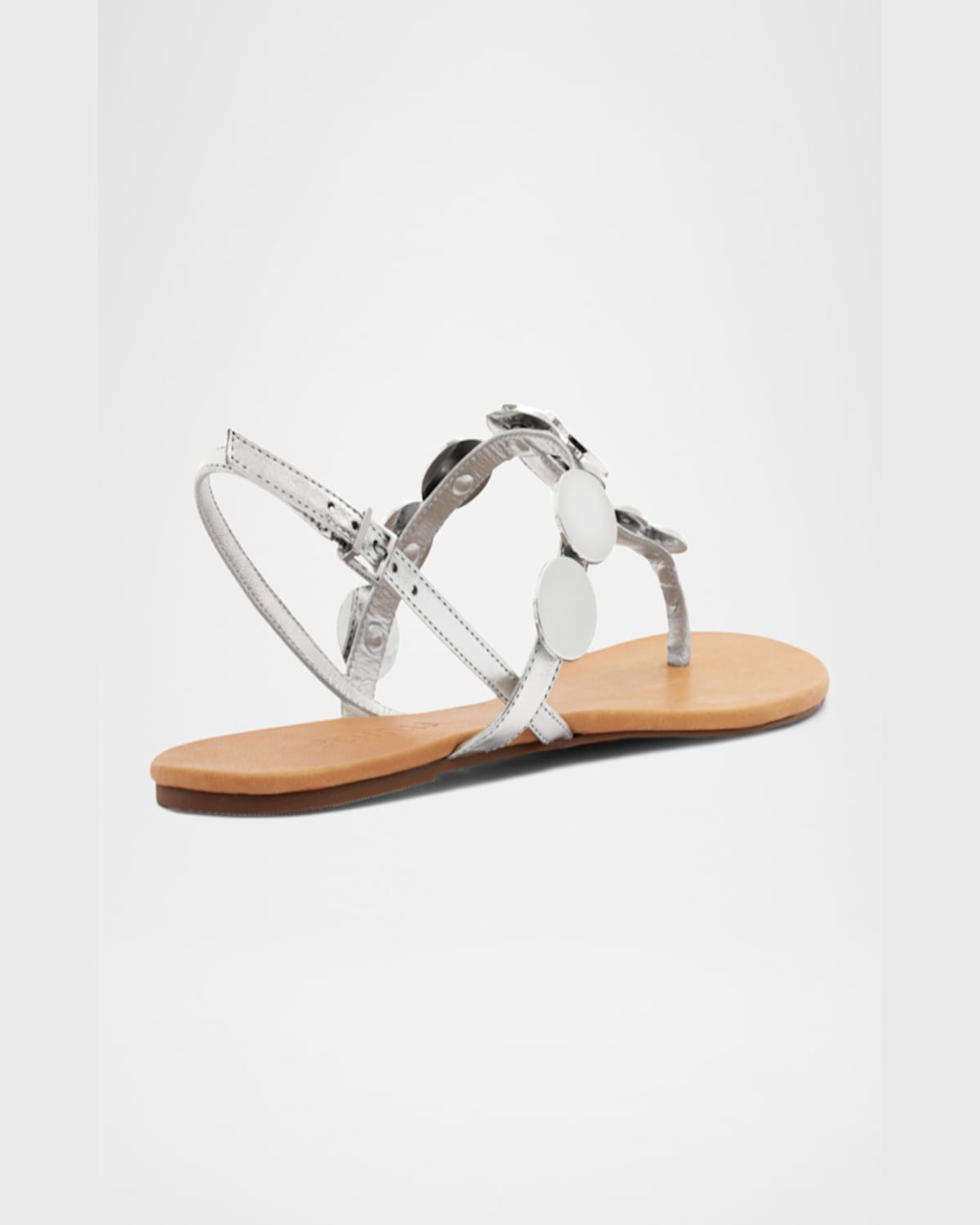 SCHUTZ ACACIA METALLIC COIN FLAT SANDALS 