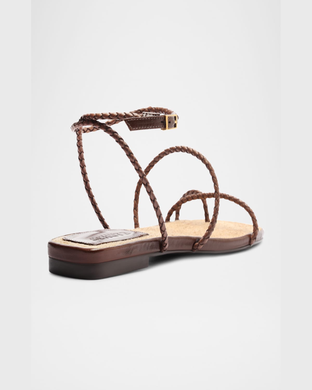 SCHUTZ KAYA BRAIDED LEATHER FLAT SANDALS 