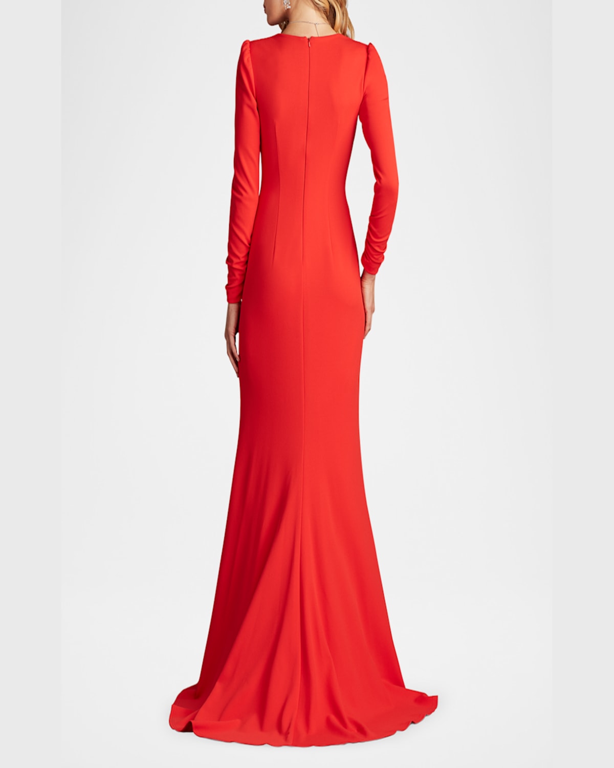 Tadashi Shoji Plunge Twist-front Crepe Gown
