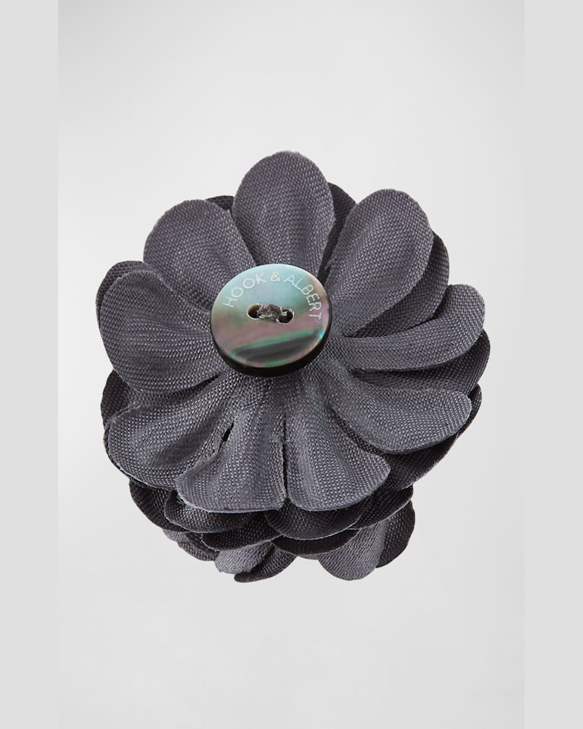 Hook + Albert Hook And Albert Large Lapel Flower In Gray