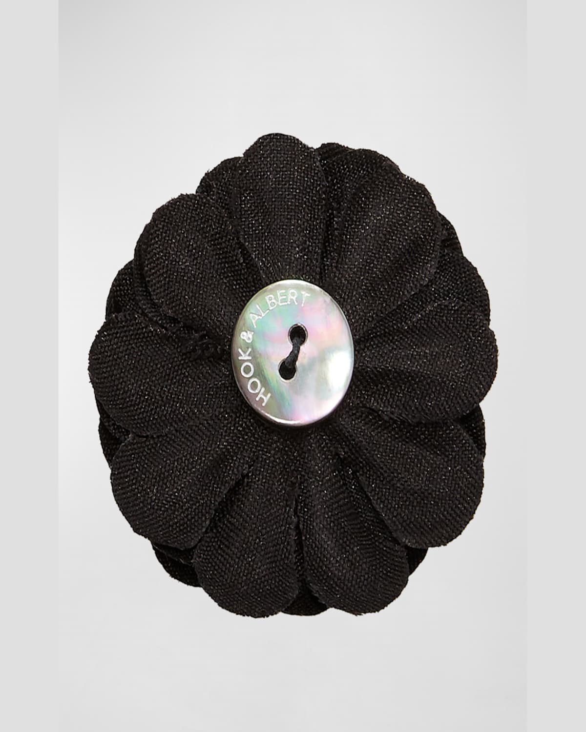 Hook + Albert Hook And Albert Large Lapel Flower In Black