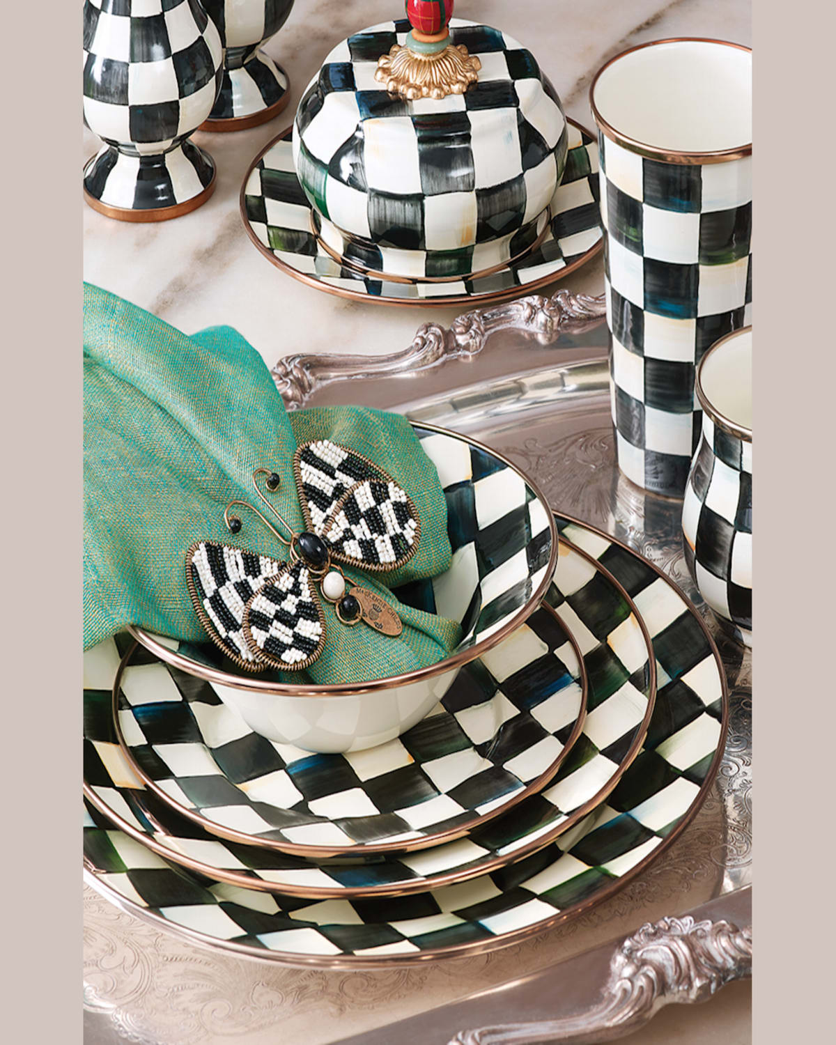 Shop Mackenzie-childs Courtly Check Charger Plate