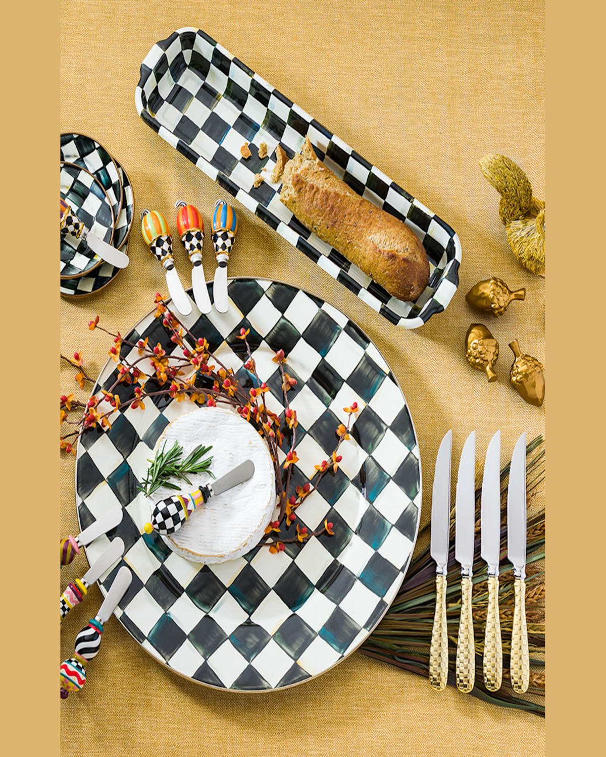 Mackenzie-childs Courtly Check Enamel Serving Platter