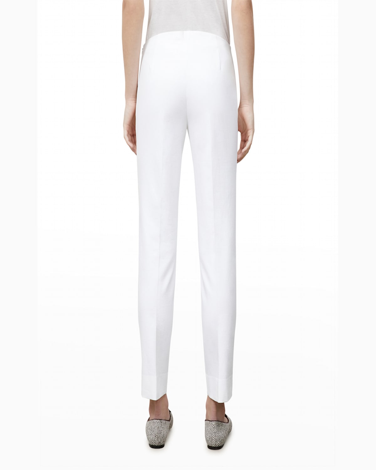 Lafayette 148 Jodhpur Cloth Cropped Bleecker Pant In White