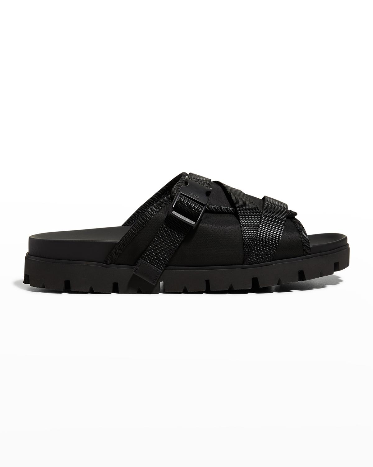 PRADA Men\'s NASTRO Thong Sandals Prada Nastro Teva Colorblock Pattern Sandals - Red Sandals  main image 4