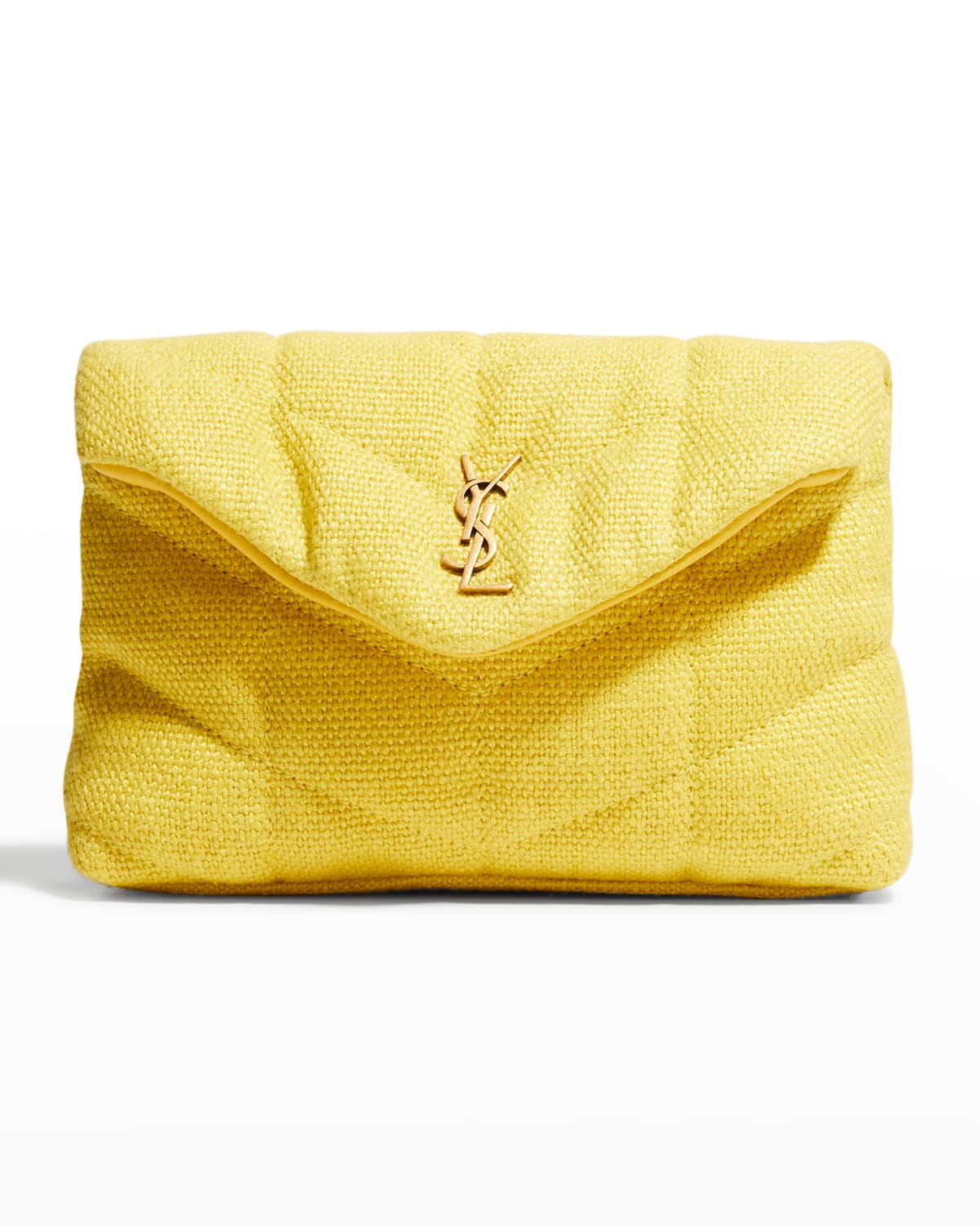 Black YSL-logo cage clutch bag, Saint Laurent