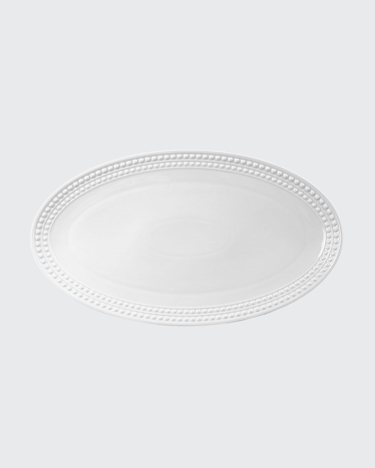 L'objet Perlee White Porcelain Oval Platter