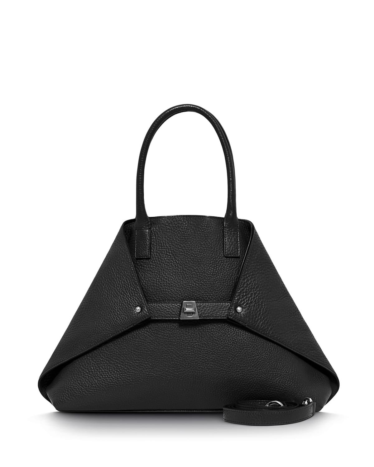 Akris Ai Small Leather Top-handle Bag In Black