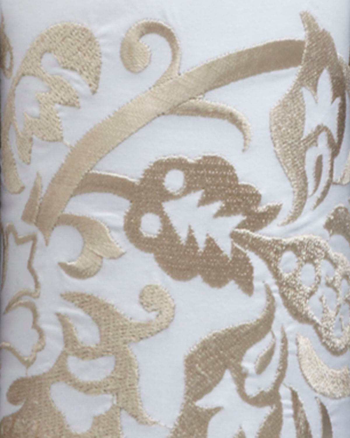 Sferra Full/queen 406 Thread Count Plumes Embroidered Flat Sheet