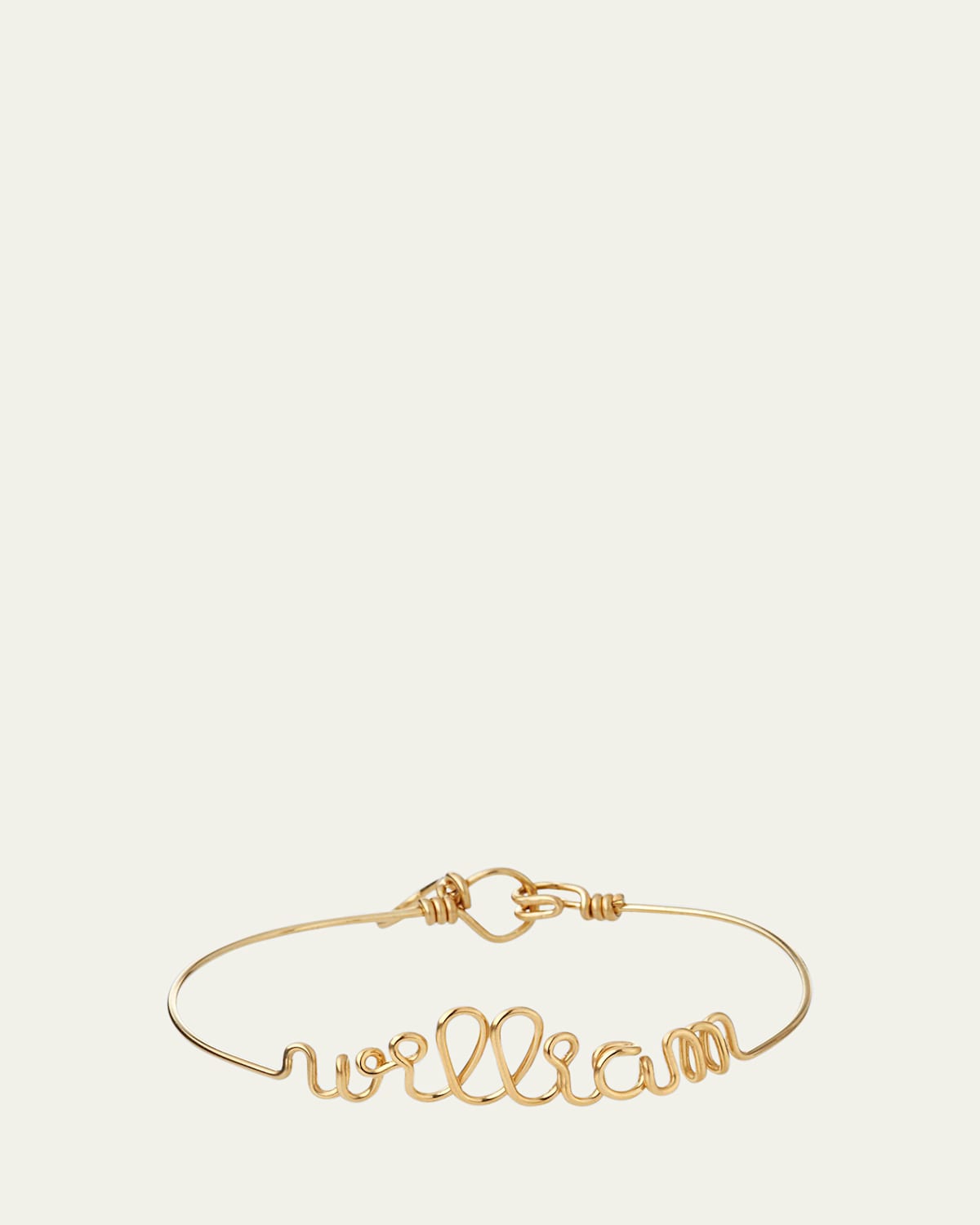 Personalized 10-Letter Wire Bracelet, Yellow Gold Fill