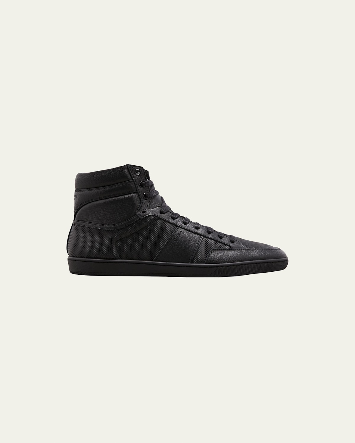 Saint Laurent Men's Tonal Perforated Leather High-top Sneakers In White