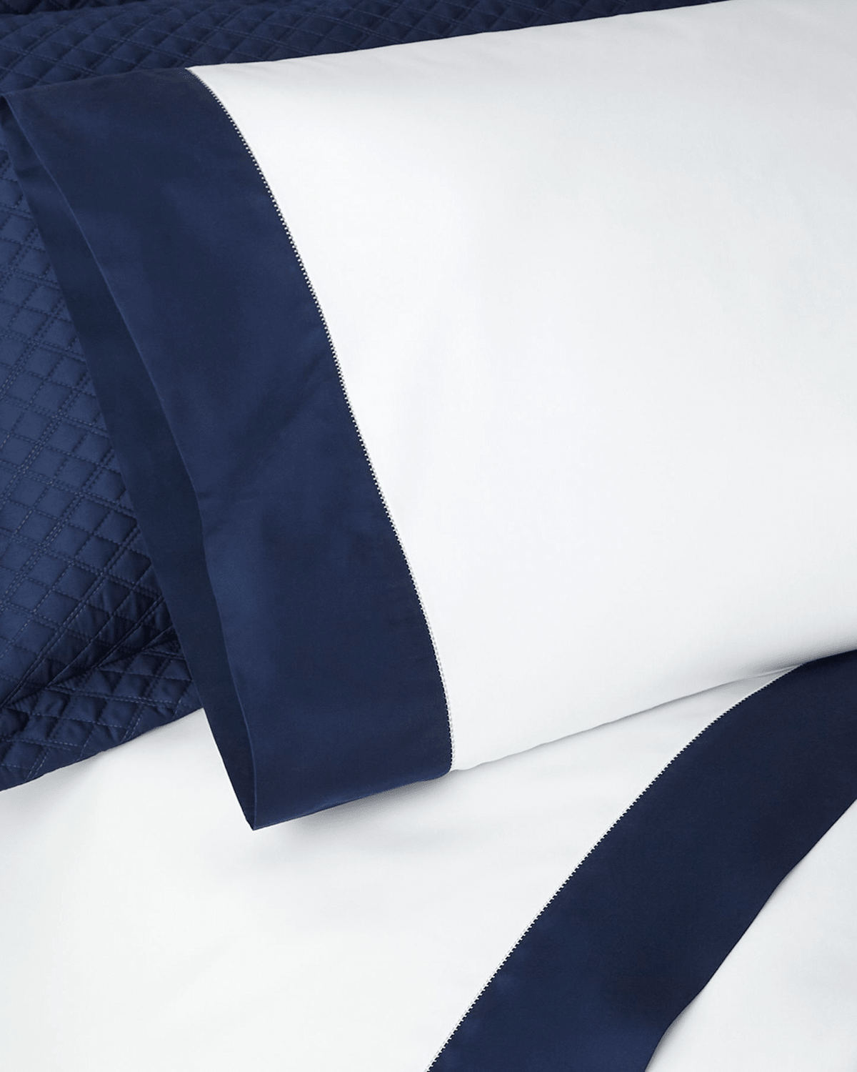 Polo Ralph Lauren Organic Sateen Border Standard Pillowcase In Blue