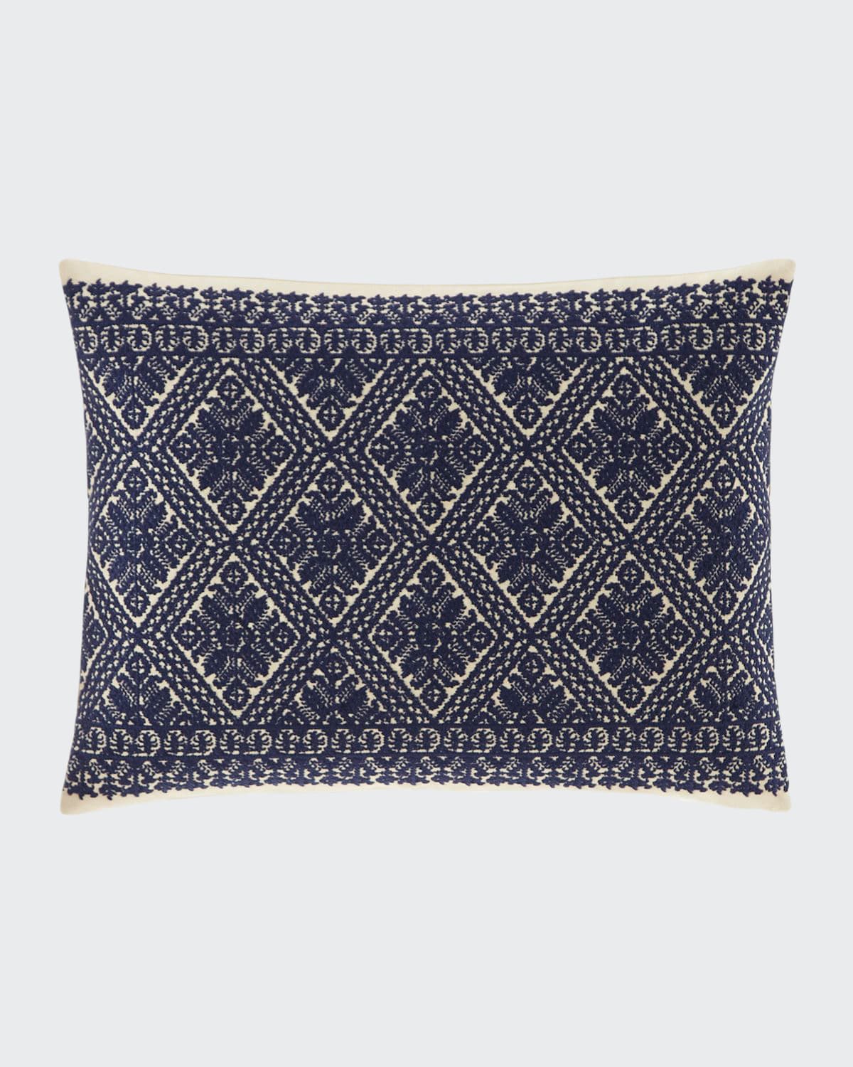 Shop Ralph Lauren Haywood Embroidery Pillow In Cream