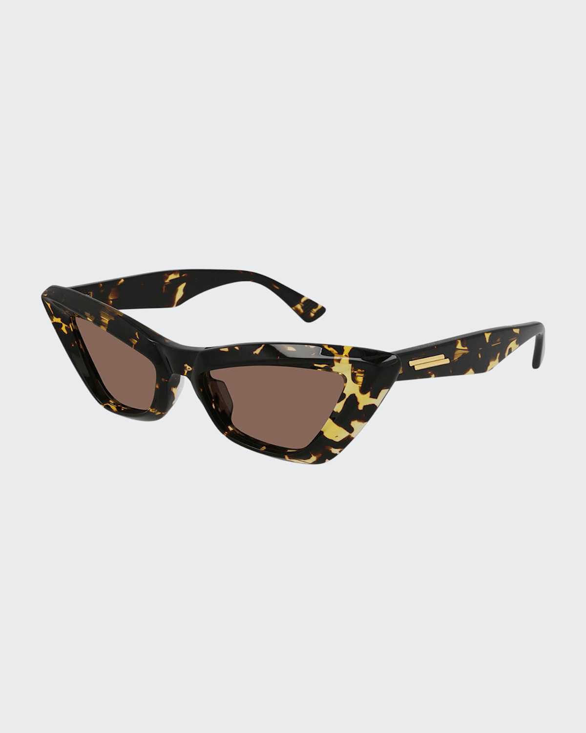 Bottega Veneta Dramatic Acetate Cat-eye Sunglasses In Spotted Havana