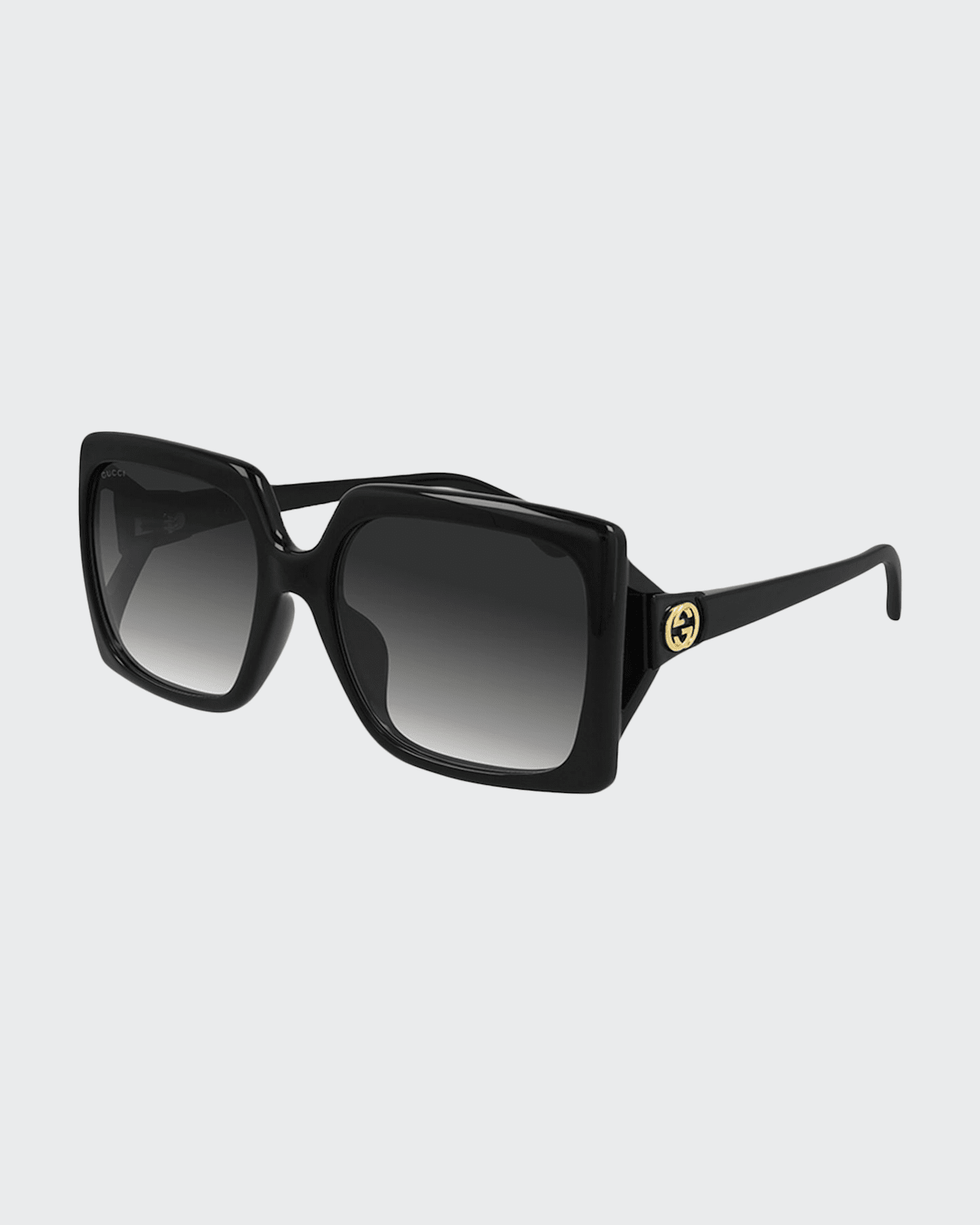 Shop Gucci Oversized Square Injection Plastic Sunglasses In Black