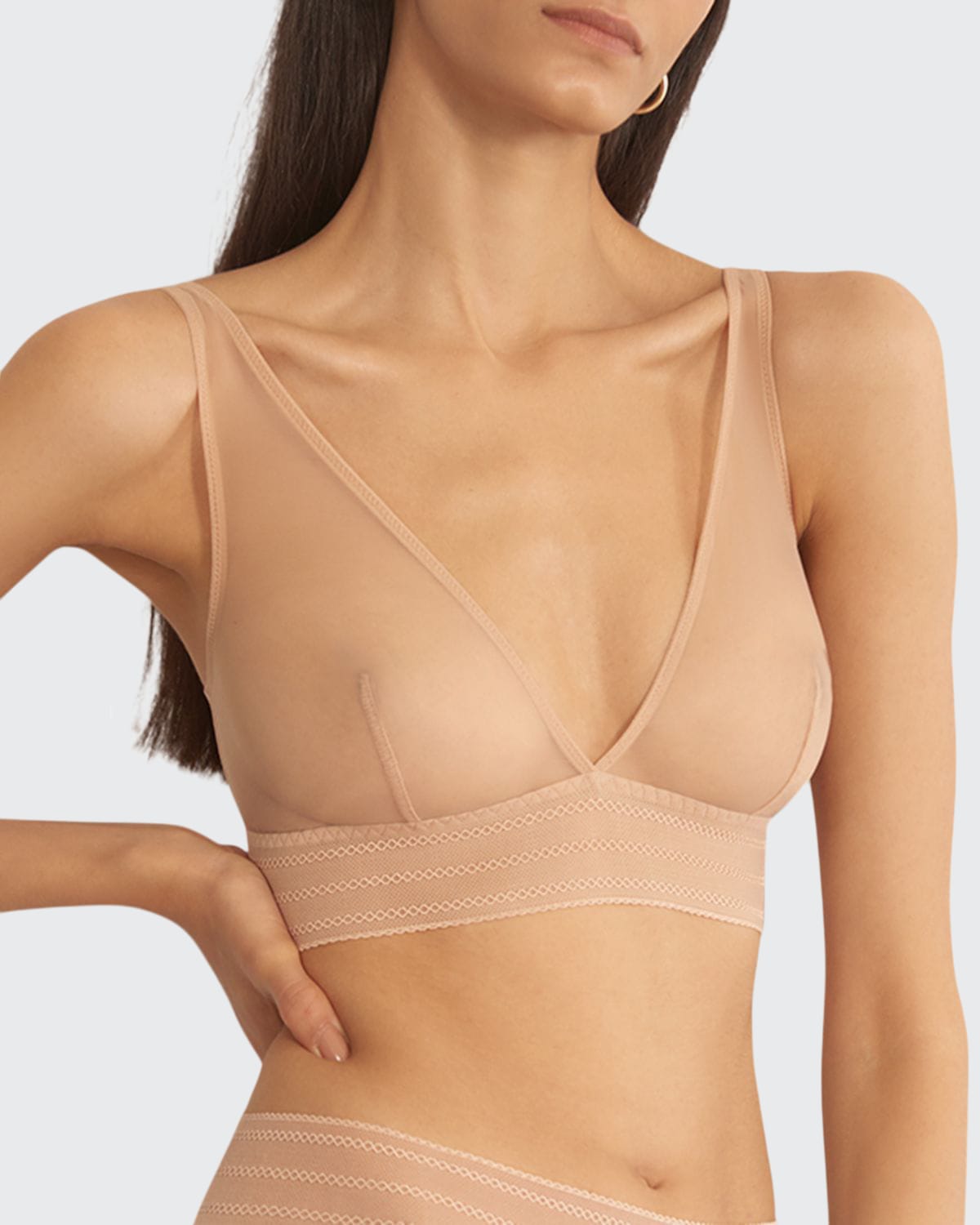 Shop Else Bare Soft Plunge Bra In Powder