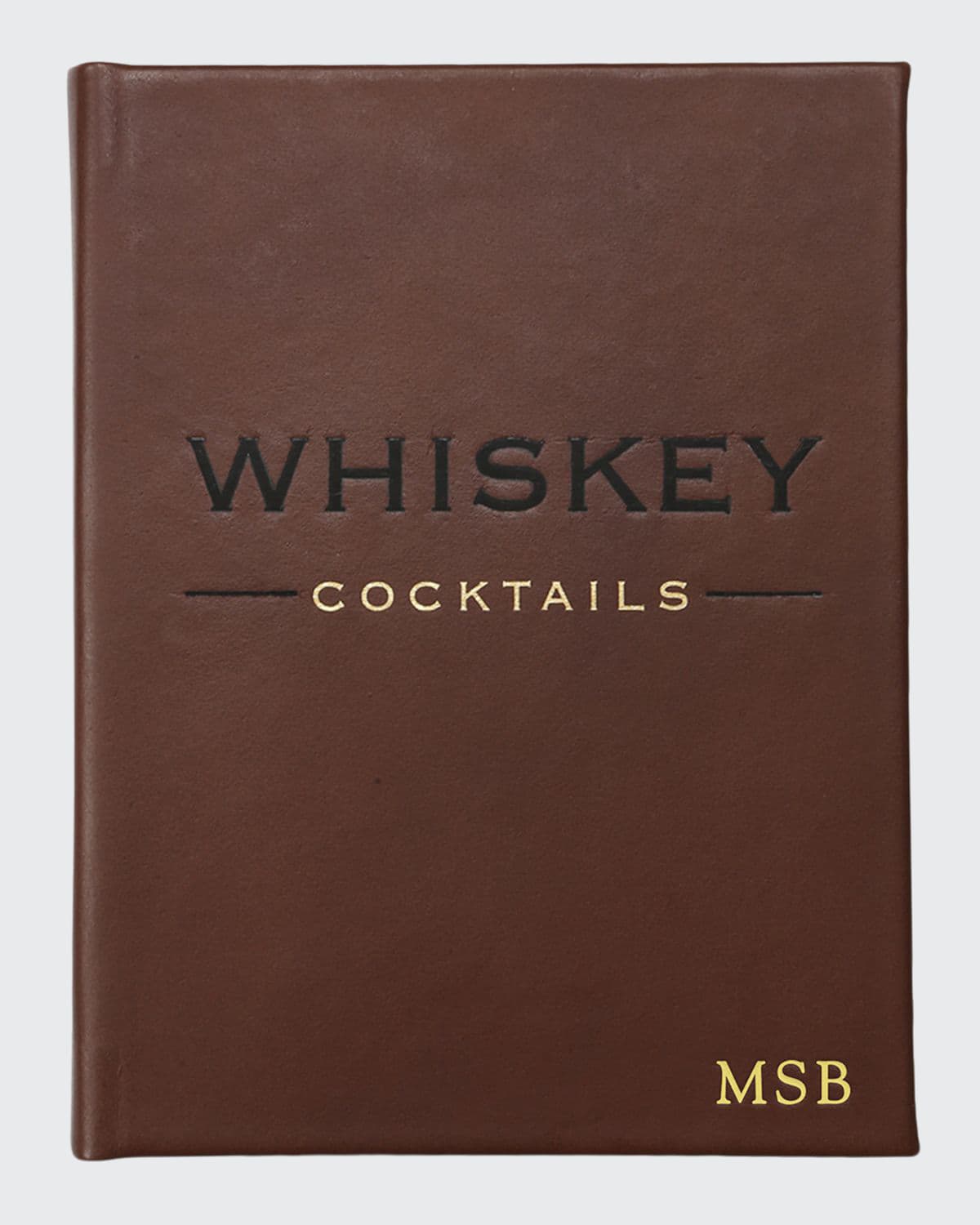 Graphic Image Whiskey Cocktails Leather-bound Book In Brown
