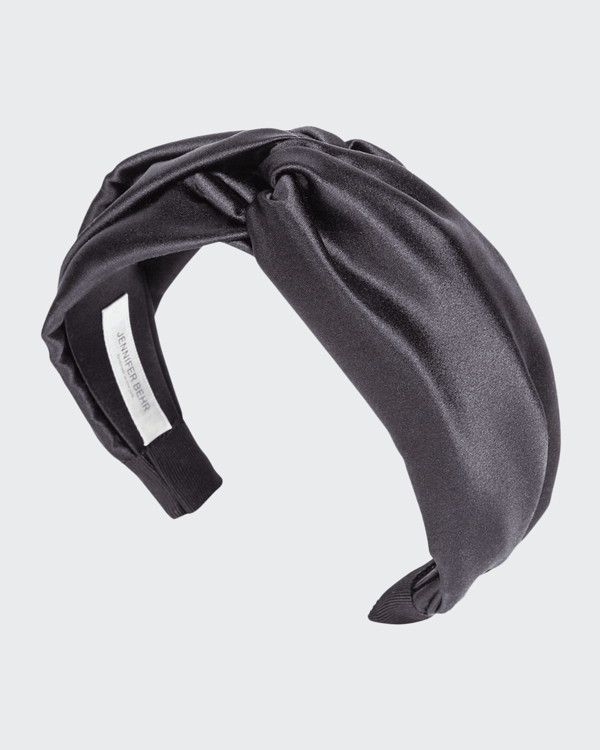 Shop Jennifer Behr Twisted Silk Satin Headband In Black