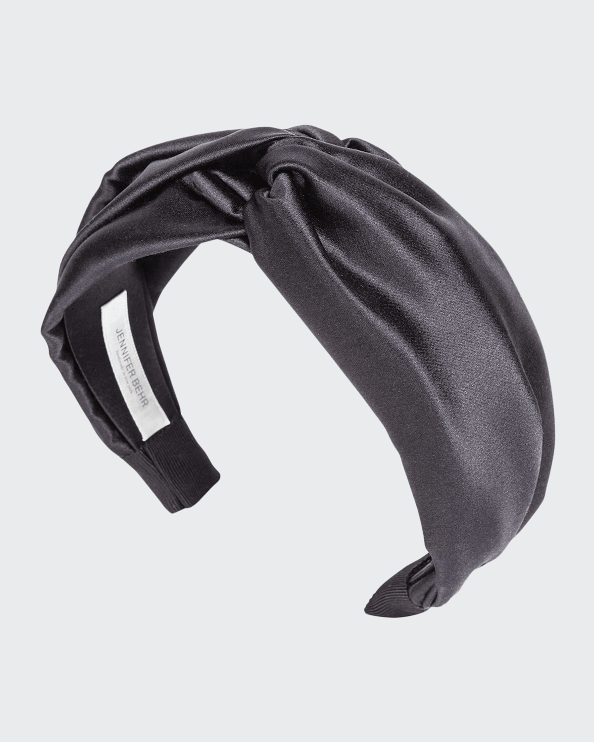 Jennifer Behr Twisted Silk Satin Headband In Black