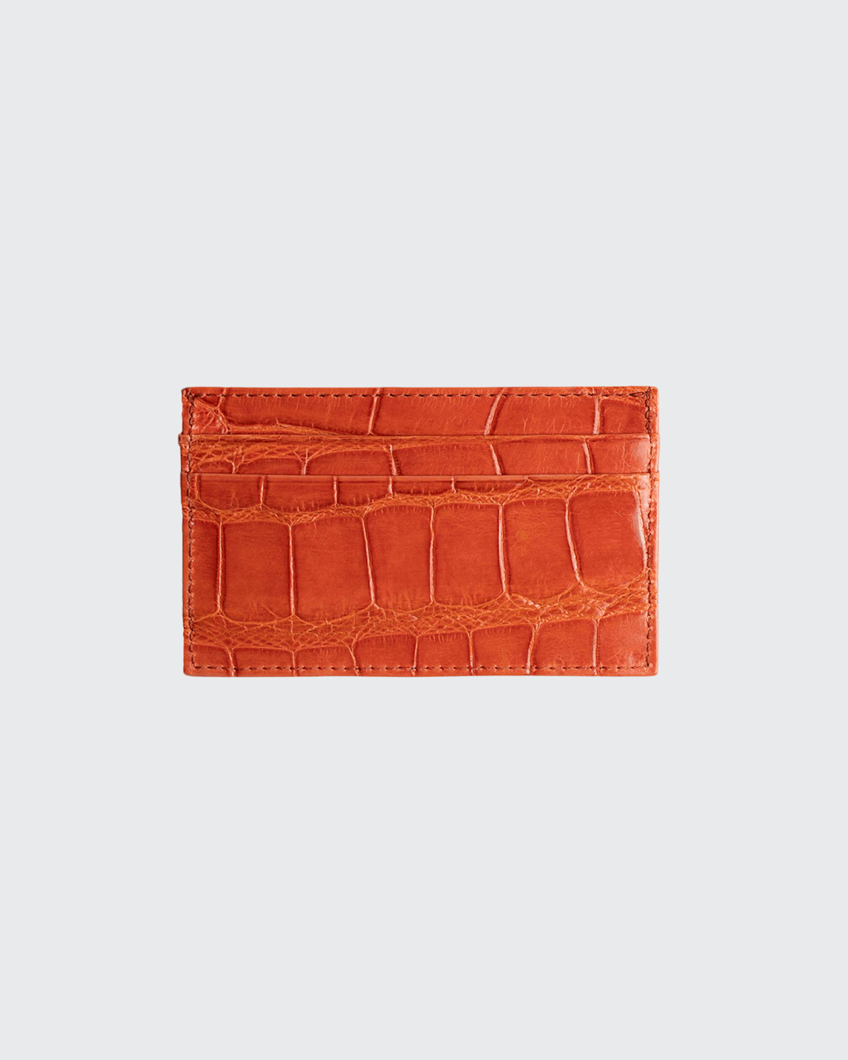 Abas Men's Alligator Leather Card Case In Orange