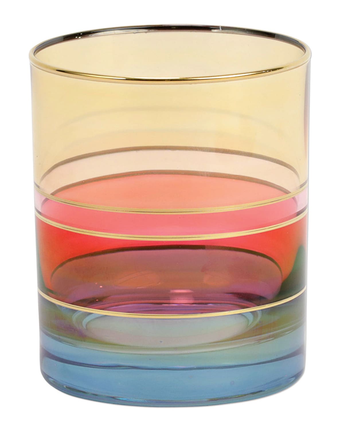 Vietri Regalia Deco Blue Double Old Fashioned Glass