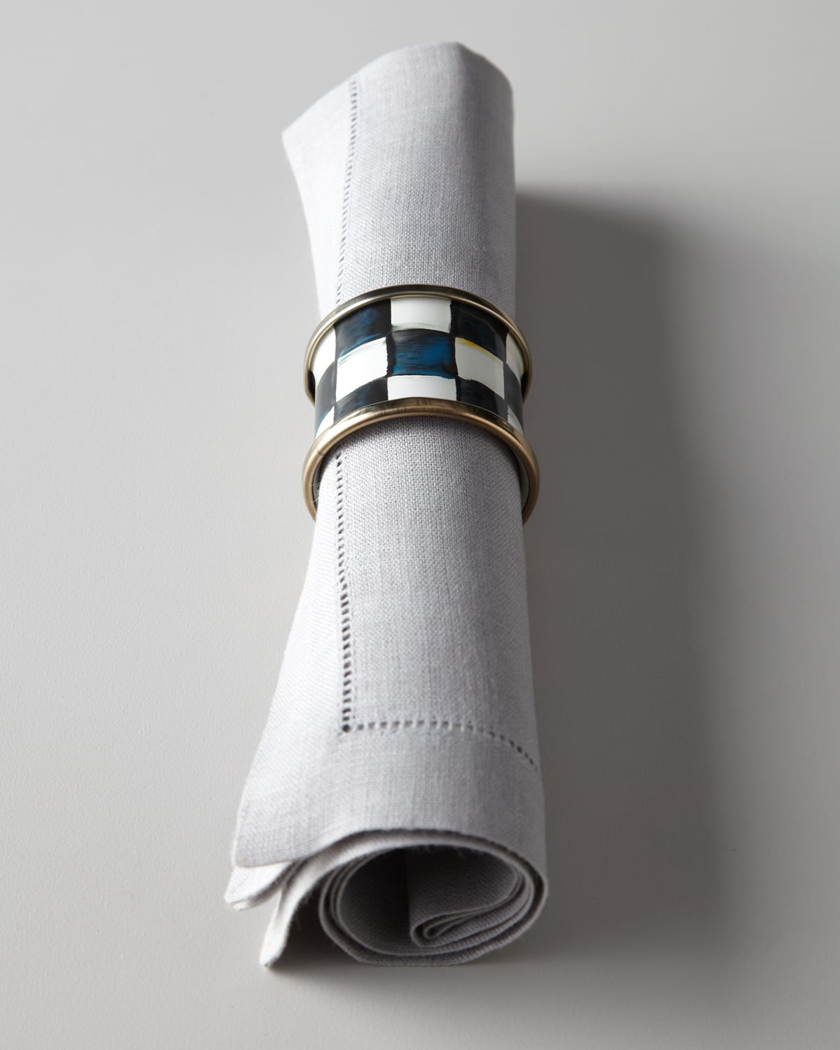 Mackenzie-childs Four Courtly Check Napkin Rings
