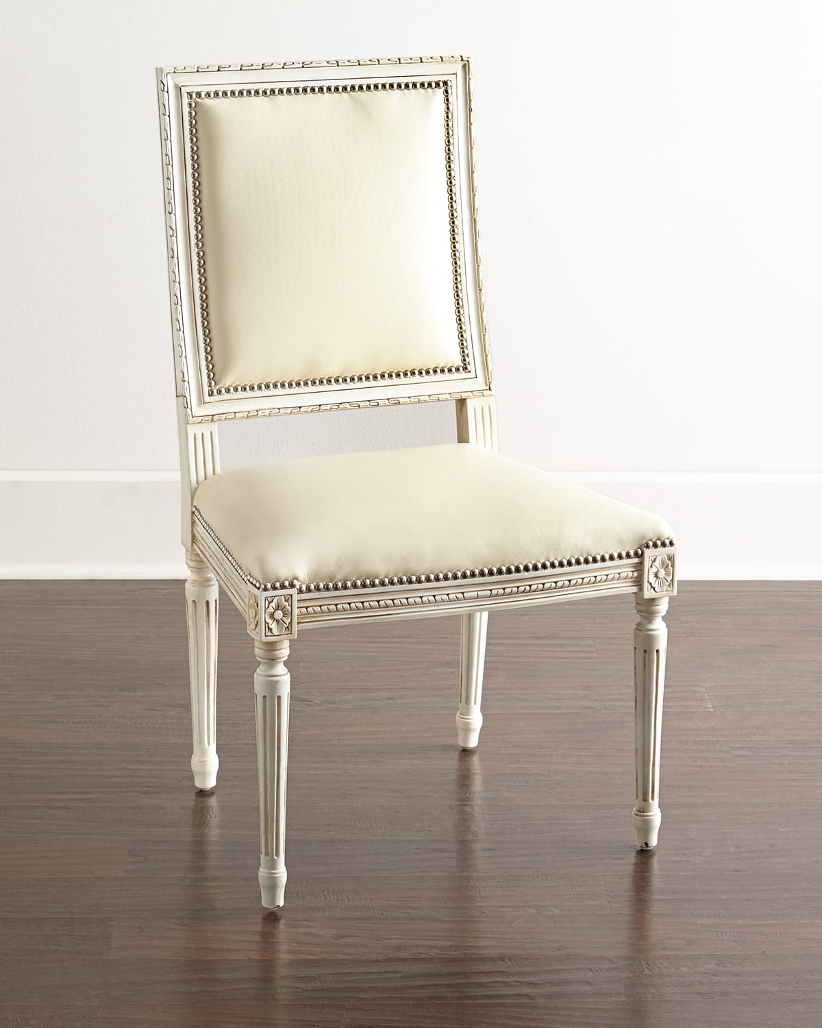 Massoud Ingram Leather Dining Chair, C1 In Ivory