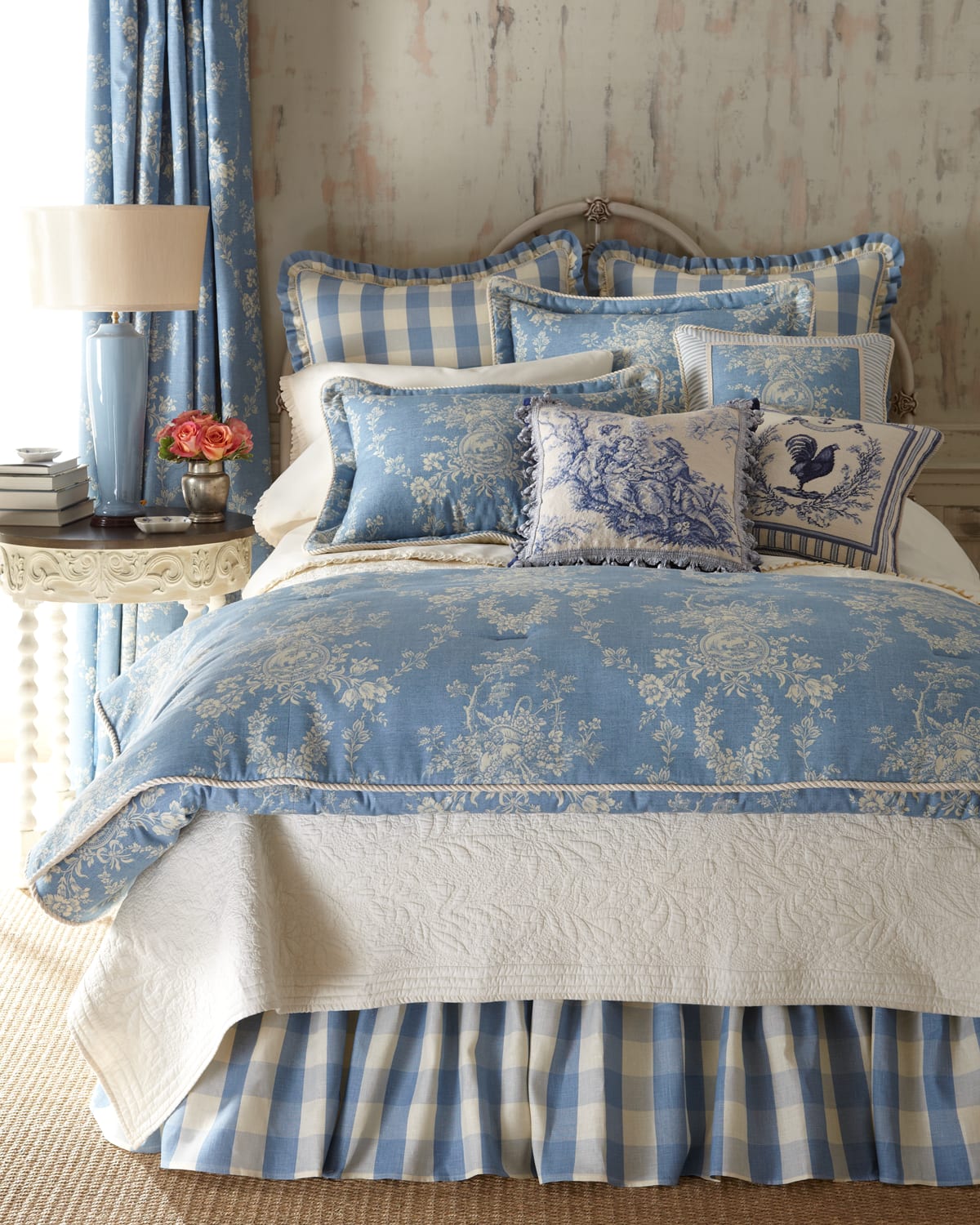 Sherry Kline Home Checked Country Manor European Sham In Blue