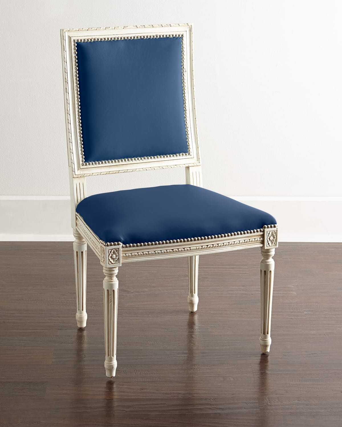 Massoud Ingram Cobalt Leather Chair