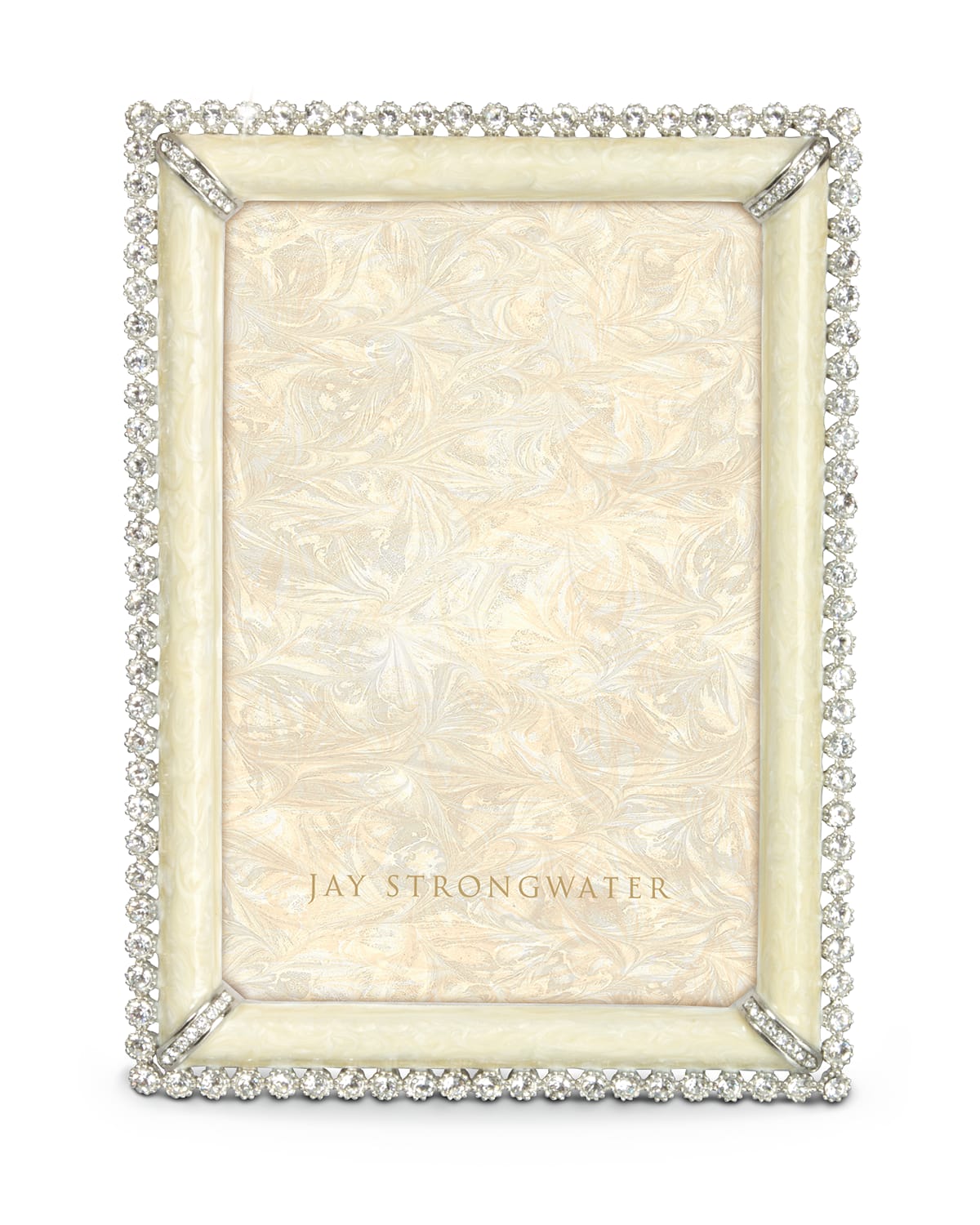 Jay Strongwater Lorraine Stone Edge Picture Frame, 4 X 6 In Crystal Pearl
