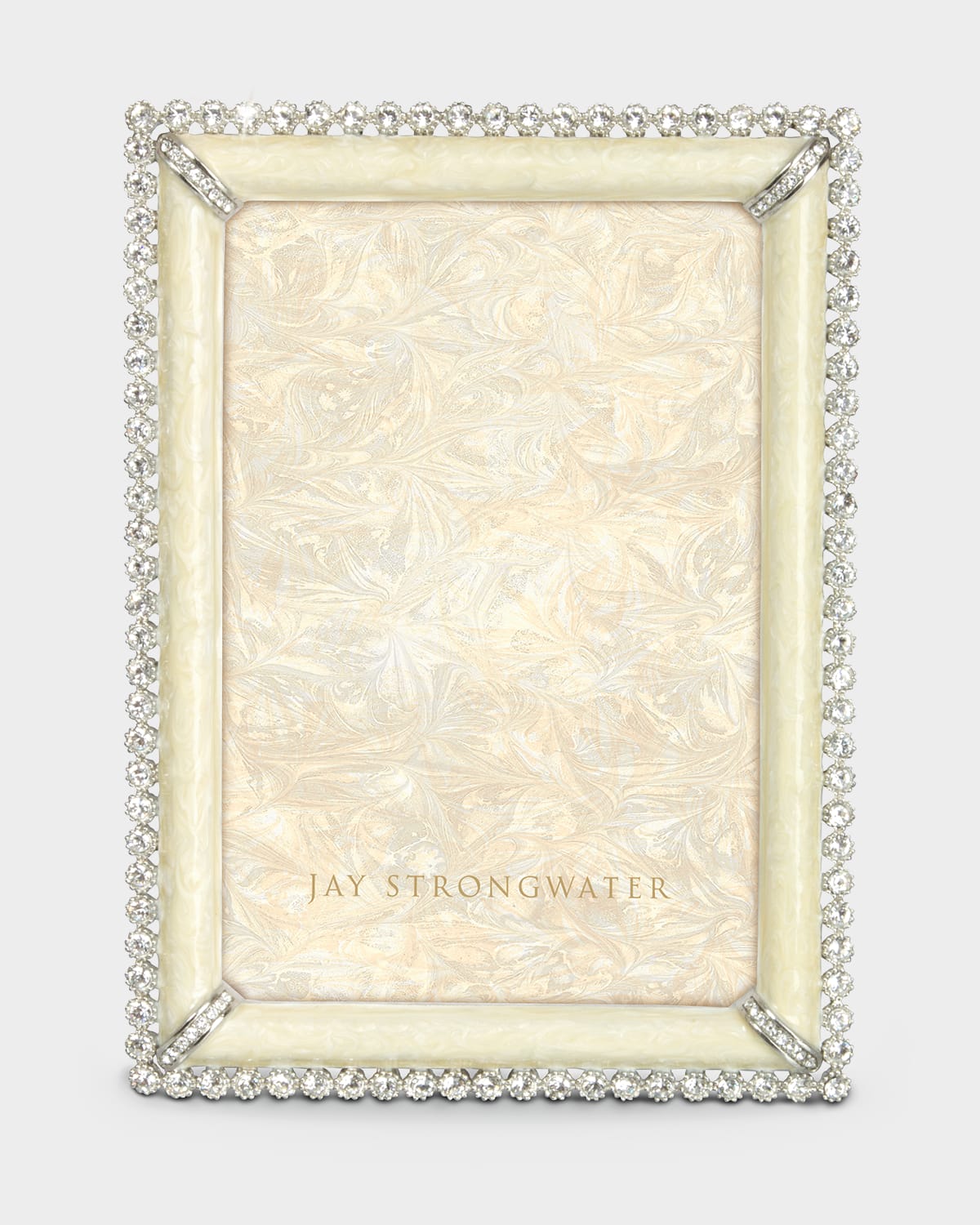 Jay Strongwater Lorraine Stone Edge Picture Frame, 4 X 6 In Crystal Pearl