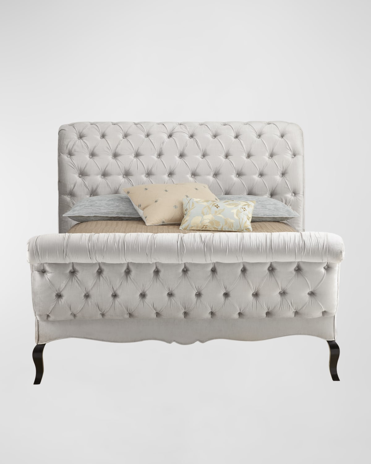 Haute House Silver Tufted California King Bed In Silver