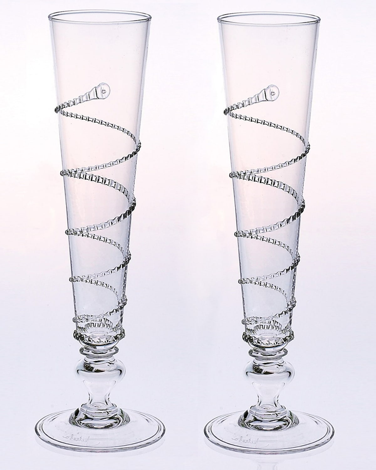 Juliska Pair Of Amalia Flutes In Clear
