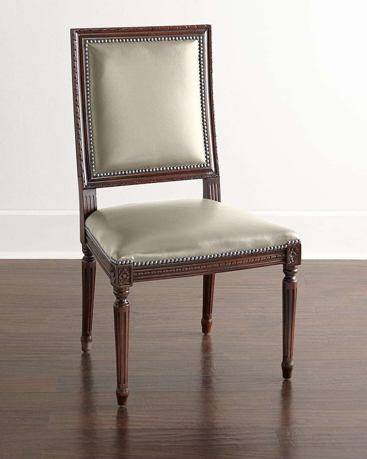 Massoud Ingram Leather Dining Chair In Mushroom
