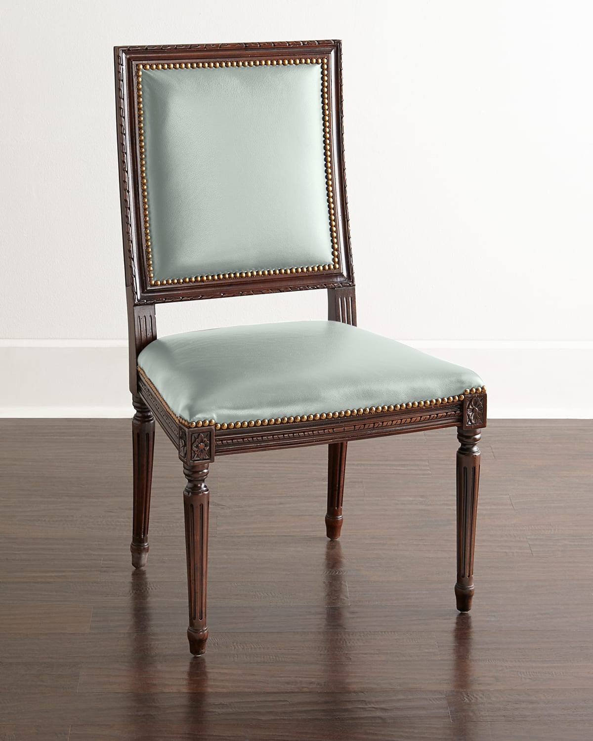 Massoud Ingram Leather Dining Chair, E6 In Frost