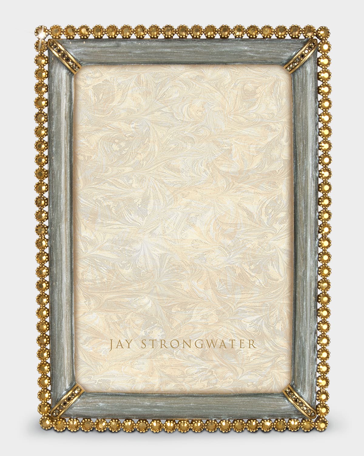 Jay Strongwater Enamel & Stone Edge 4" X 6" Picture Frame