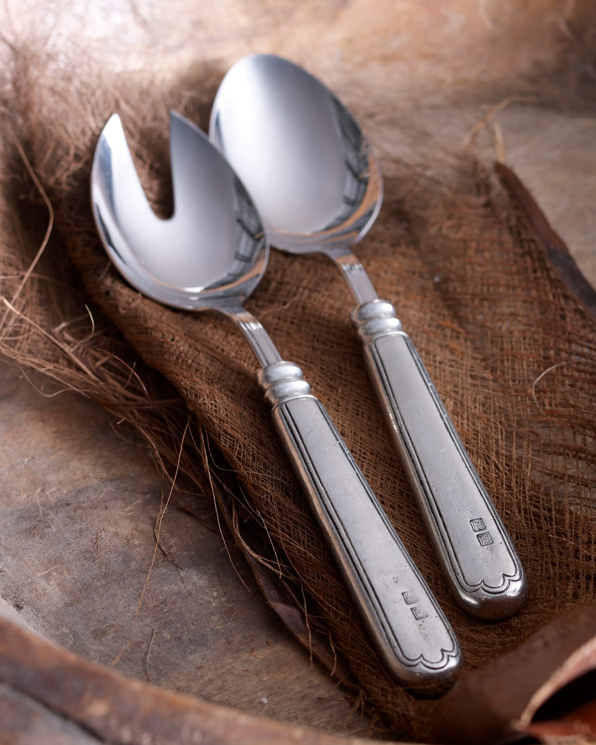 Neiman Marcus Two-piece Filet Pewter Hostess Set