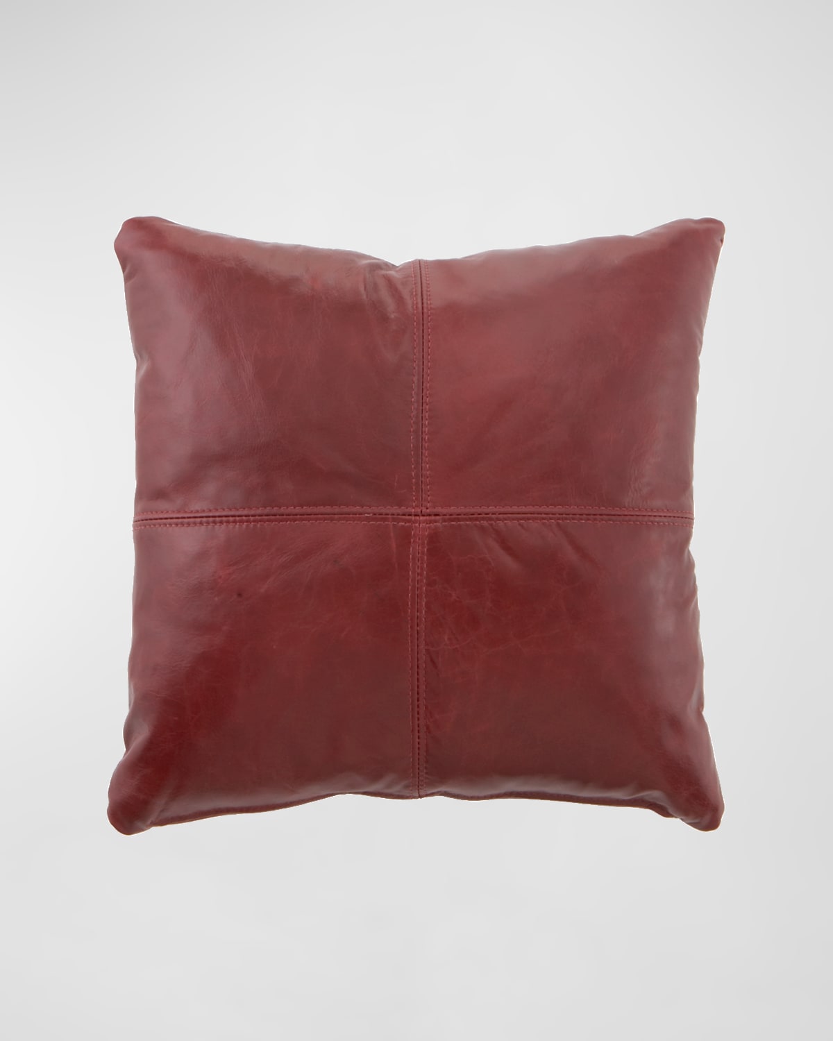 Massoud Red Leather Pillow