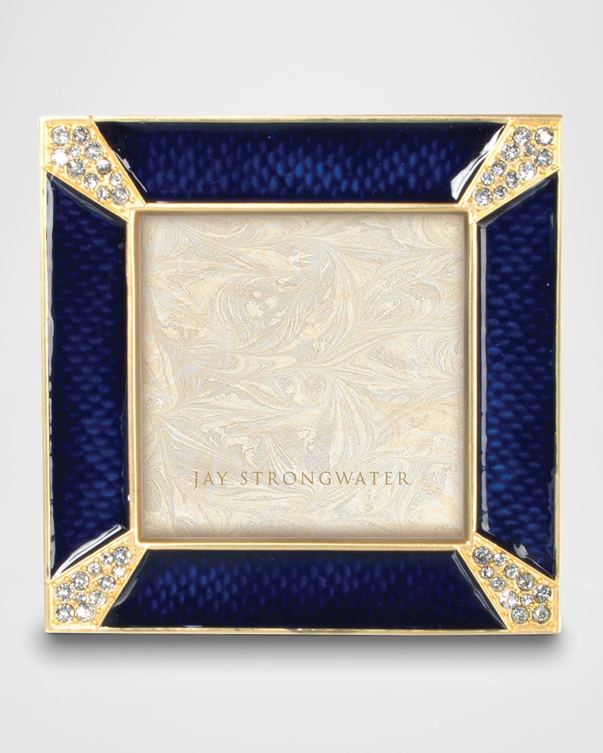 Jay Strongwater Leland Indigo Pave Corner 2" Square Picture Frame