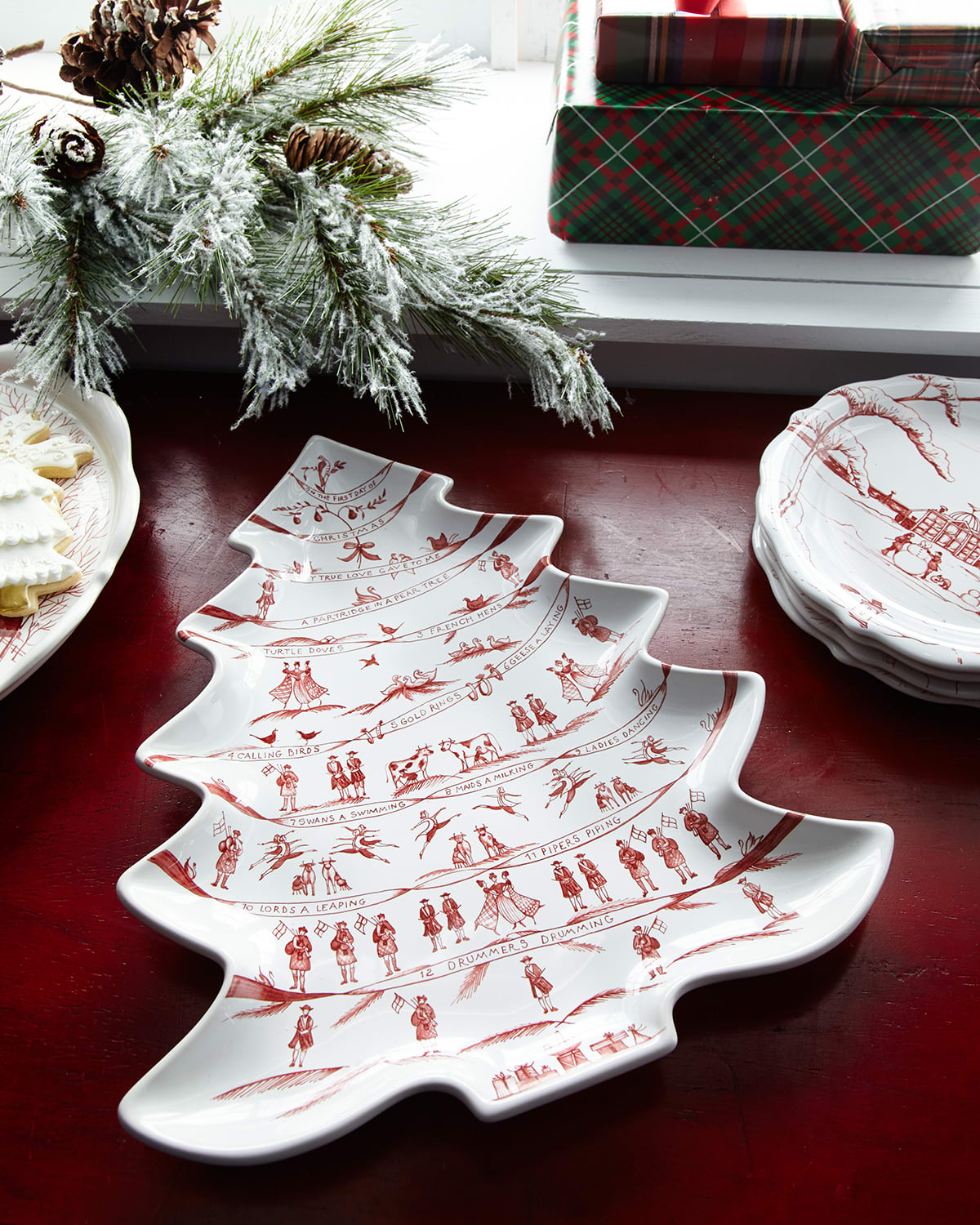 Juliska Country Estate Winter Frolic Ruby Tree Platter 12 Days Of Christmas