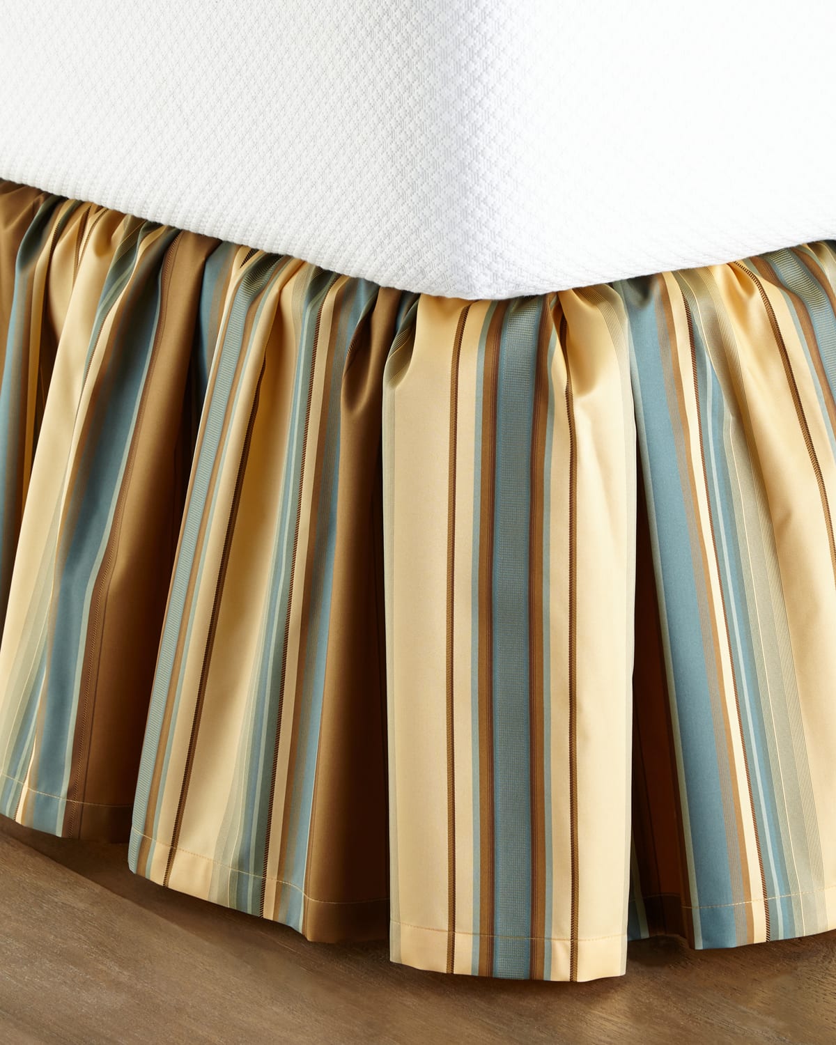 Legacy Queen Bella Striped Dust Skirt In Blue/taupe/tan