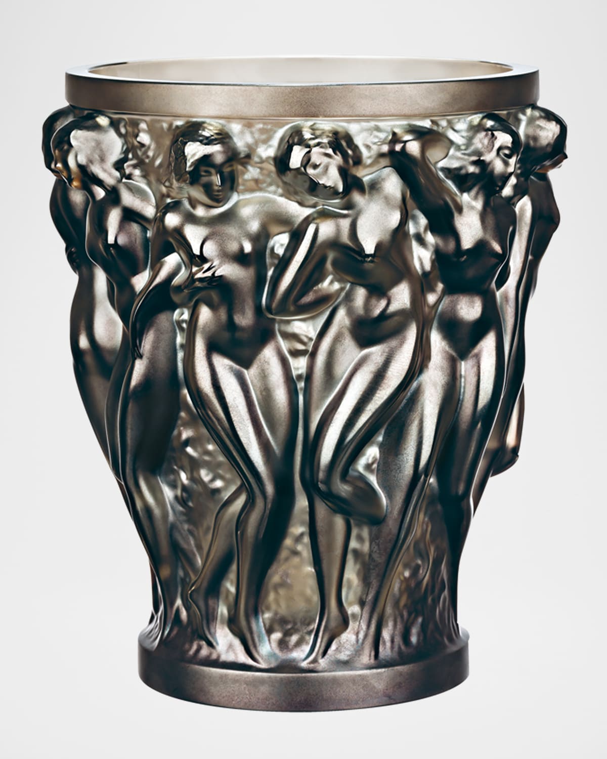 Lalique Bacchantes Bacchantes Small Vase In Bronze