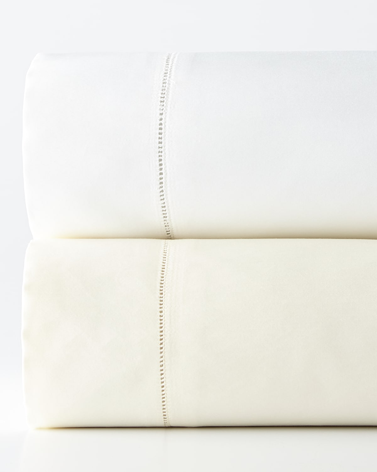 Shop Sferra King 1,020 Thread Count Solid Sateen Flat Sheet In Ivory