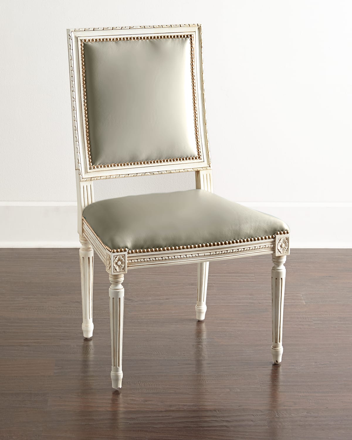Massoud Ingram Leather Dining Chair In Mushroom