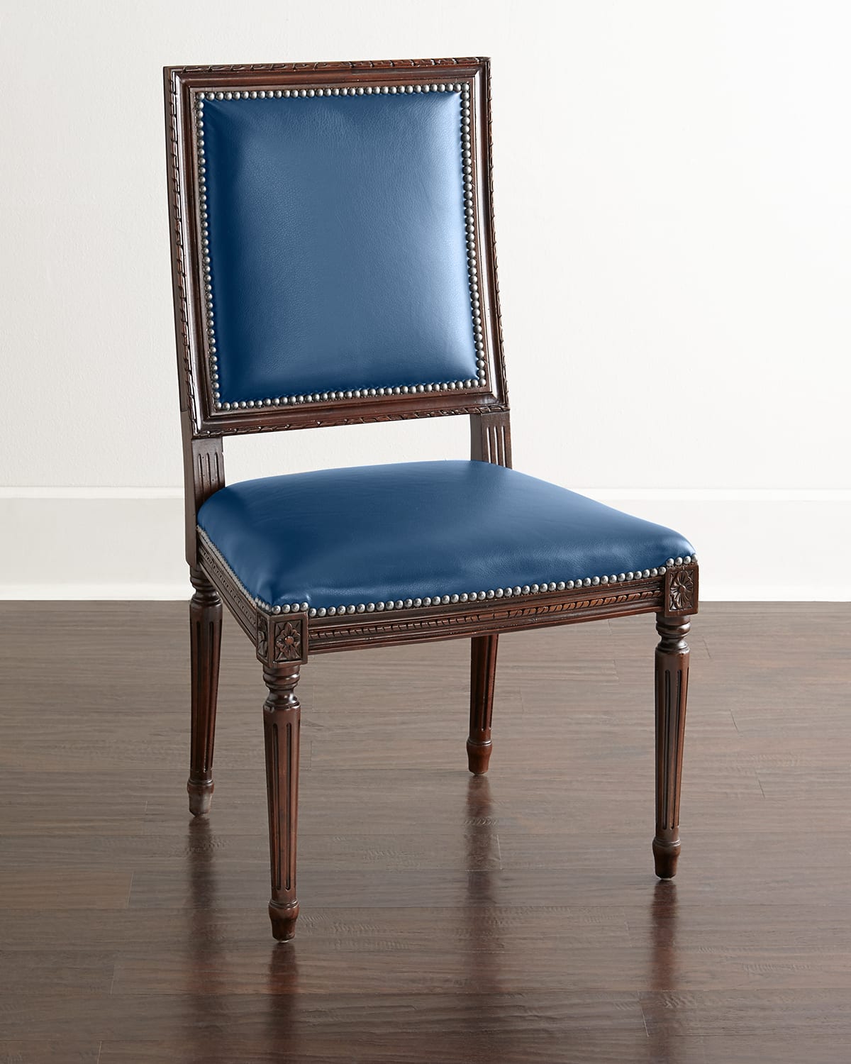 Massoud Ingram Leather Dining Chair, B3 In Cobalt