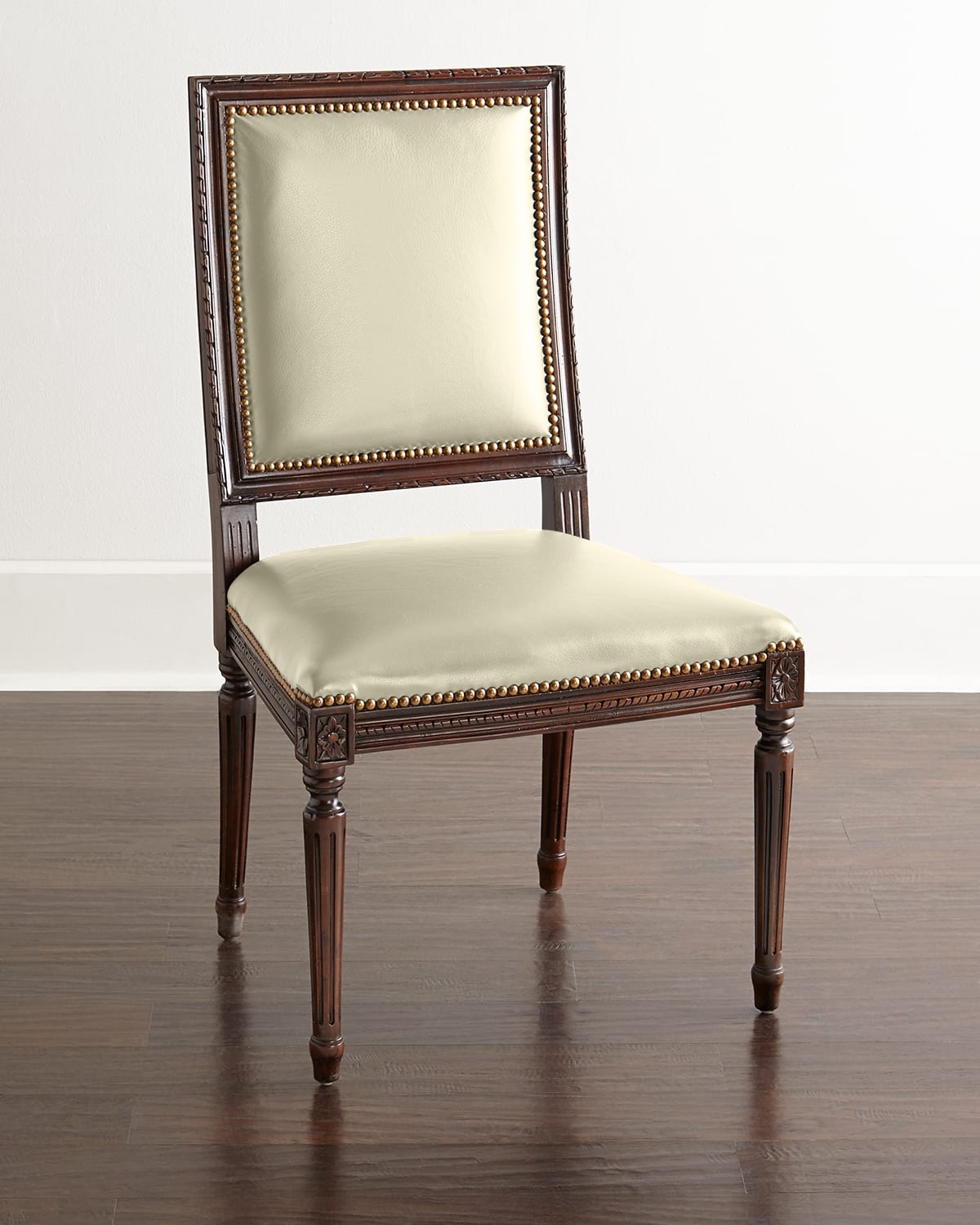 Massoud Ingram Leather Dining Chair, C6 In Ivory