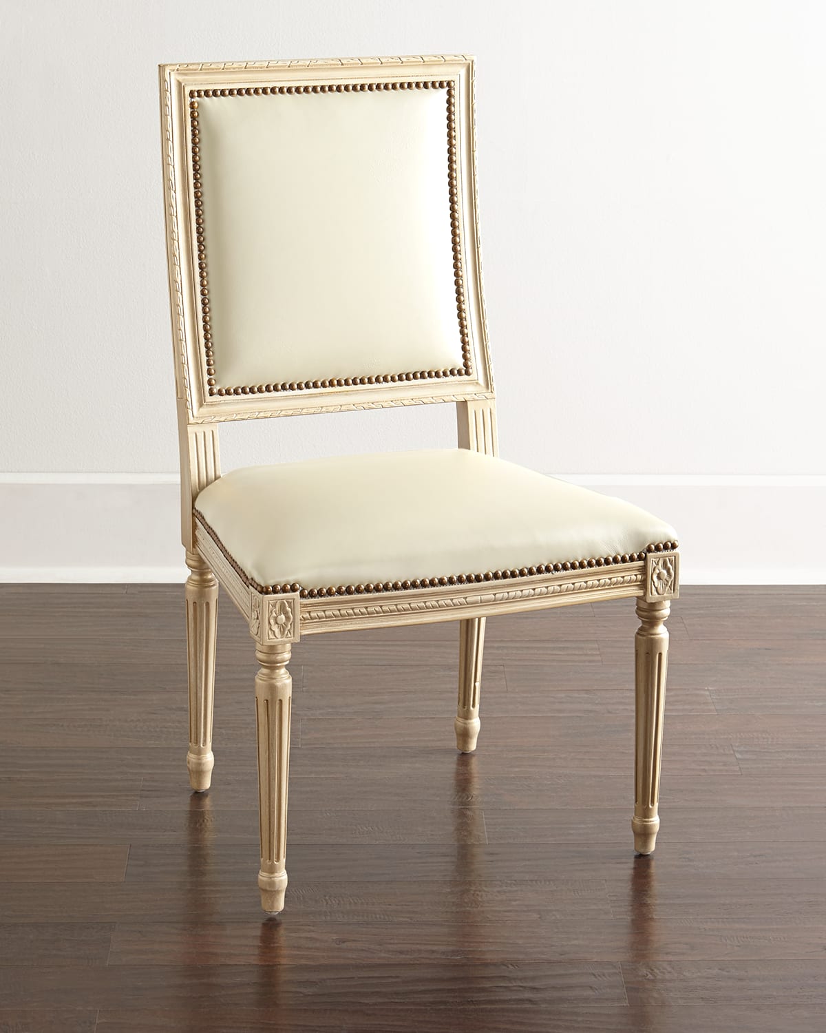 Massoud Ingram Leather Dining Chair, C8 In Gold