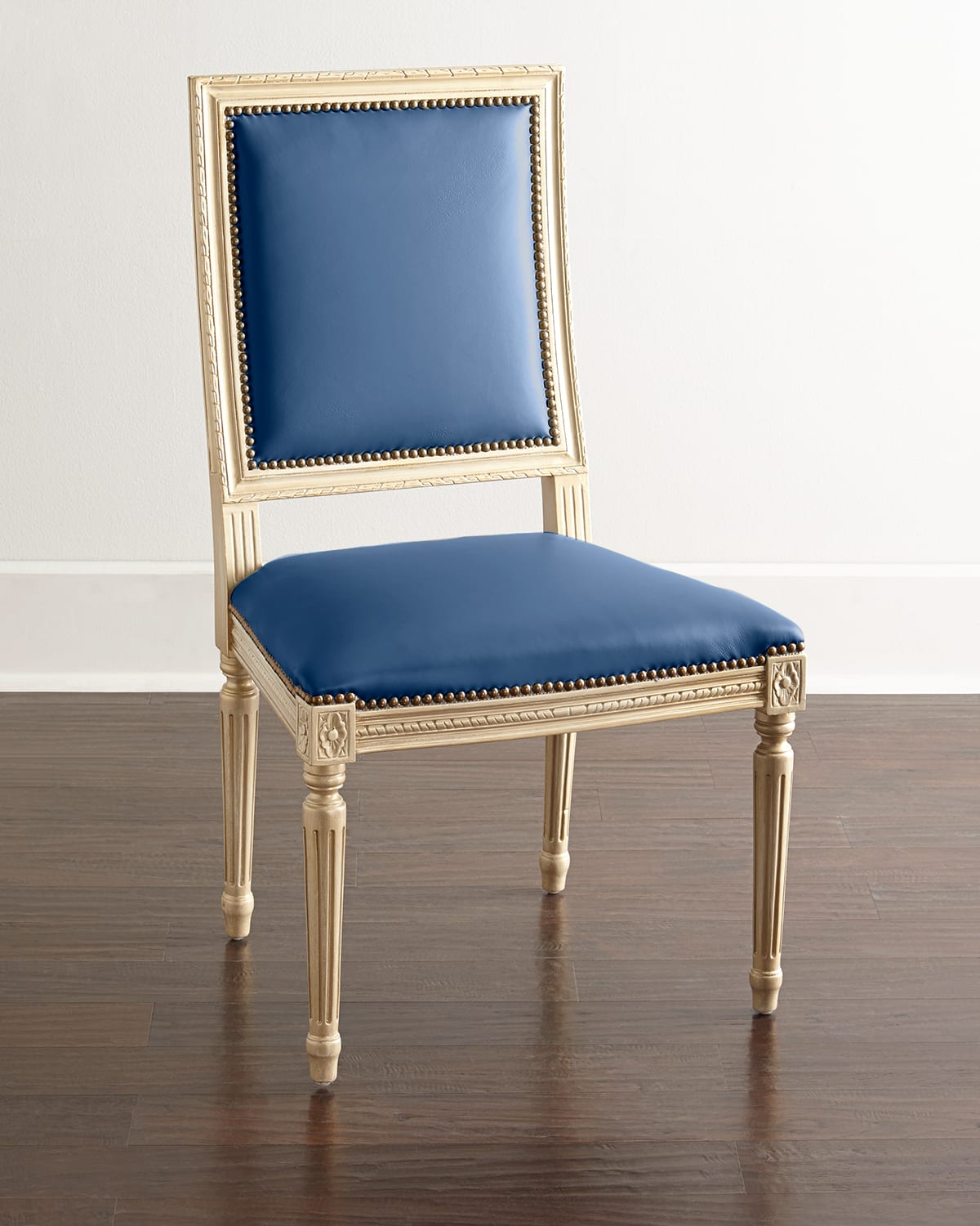 Massoud Ingram Leather Dining Chair, B8 In Blue