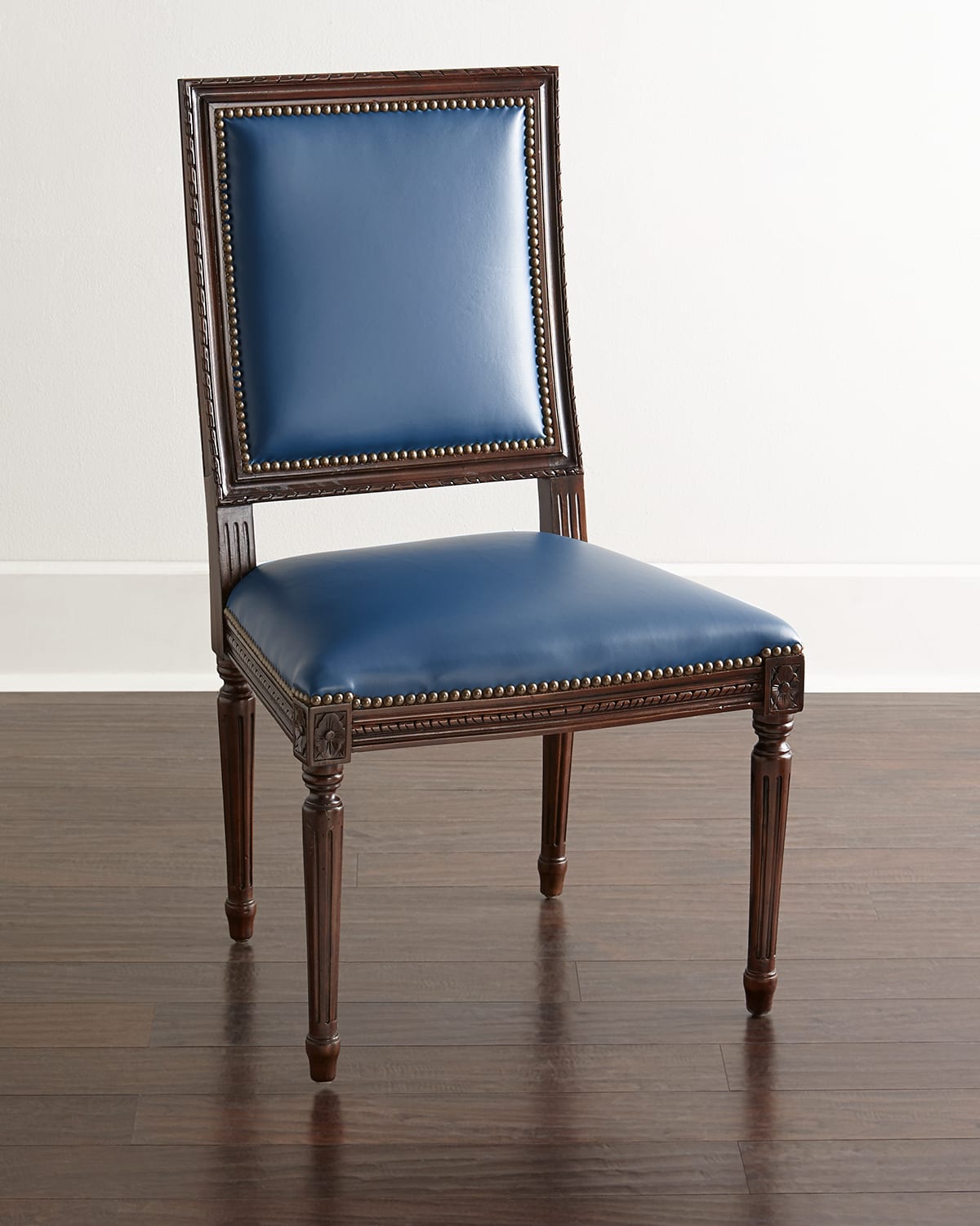 Massoud Ingram Leather Dining Chair, B9 In Blue