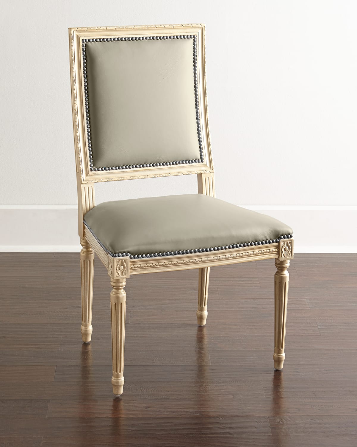 Massoud Ingram Leather Dining Chair In Mushroom